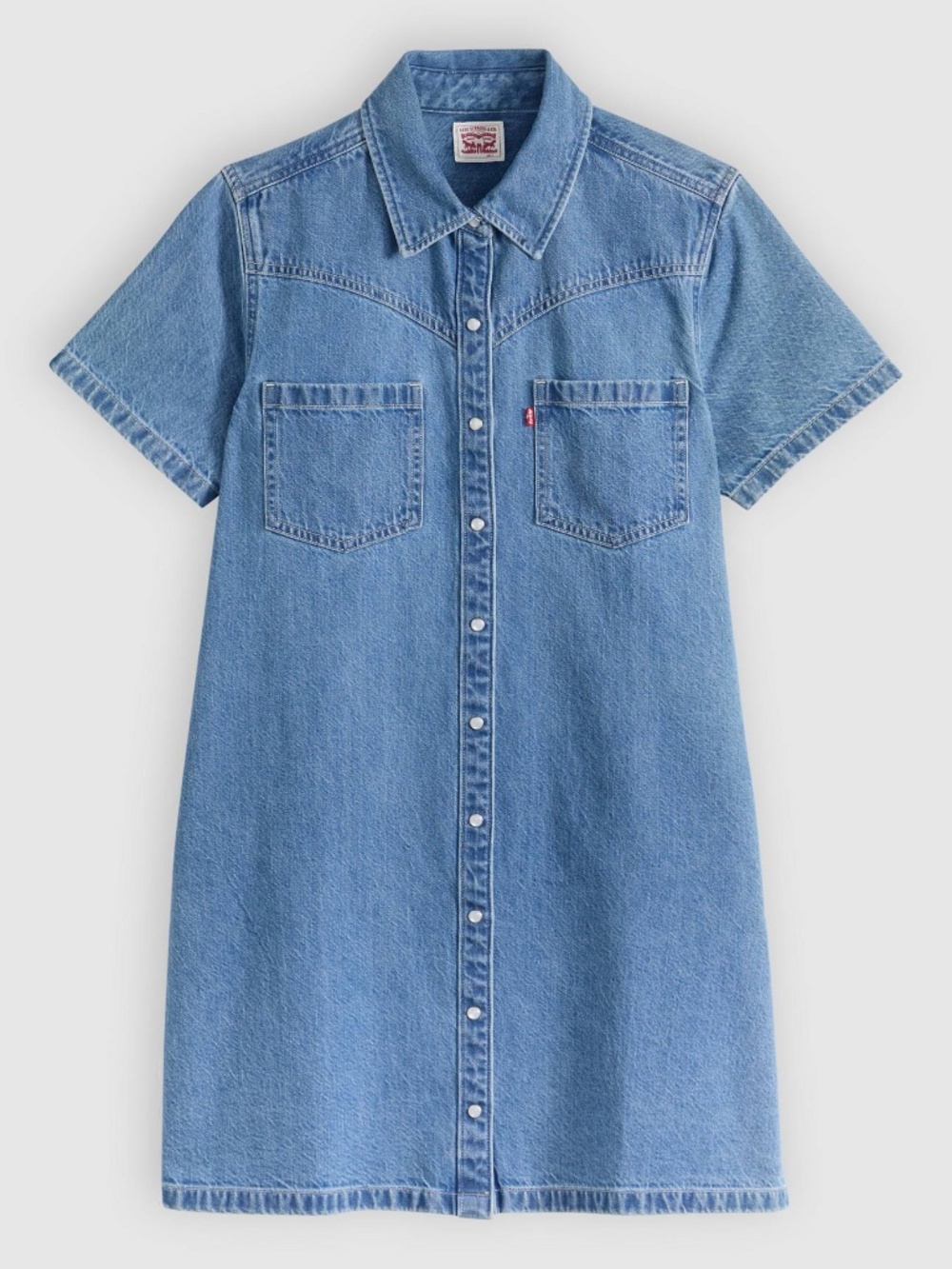 Levi's Womens Louisa Short-Sleeve Denim Midi Dress - Size 2X